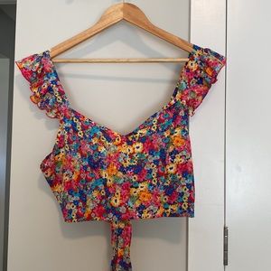 Adjustable tie back crop top